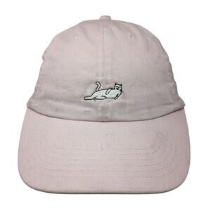 RIPNDIP Lord Nermal Slideback Hat Pink Embroidered Cat Logo Adjustable